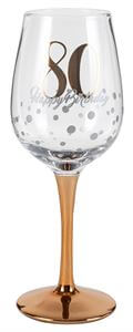 Milestone Birthday Rose Gold Wine Glass